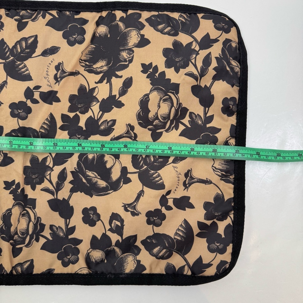 LeSportsac Baby Diaper Bag Floral Black Tan Nylon Changing Pad Adjustable Strap - Picture 9 of 14